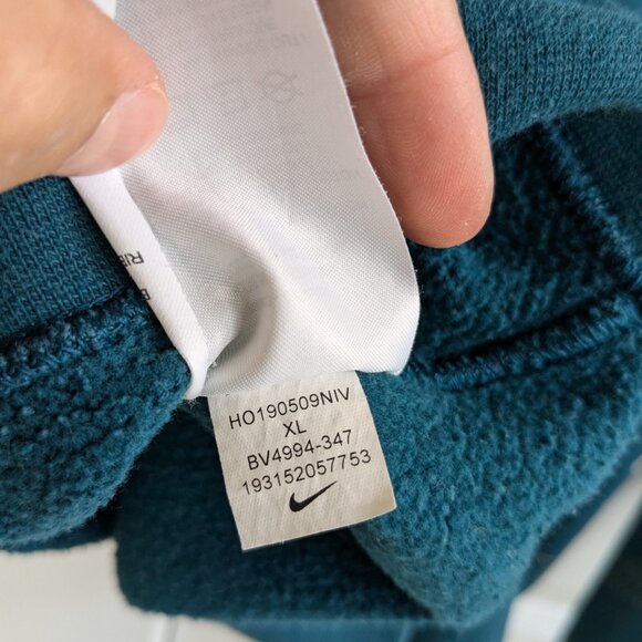 Nike Sweatshirt XL Teal Crew Neck Long Sleeve All Over Swoosh Logo Pullover - Picture 5 of 5